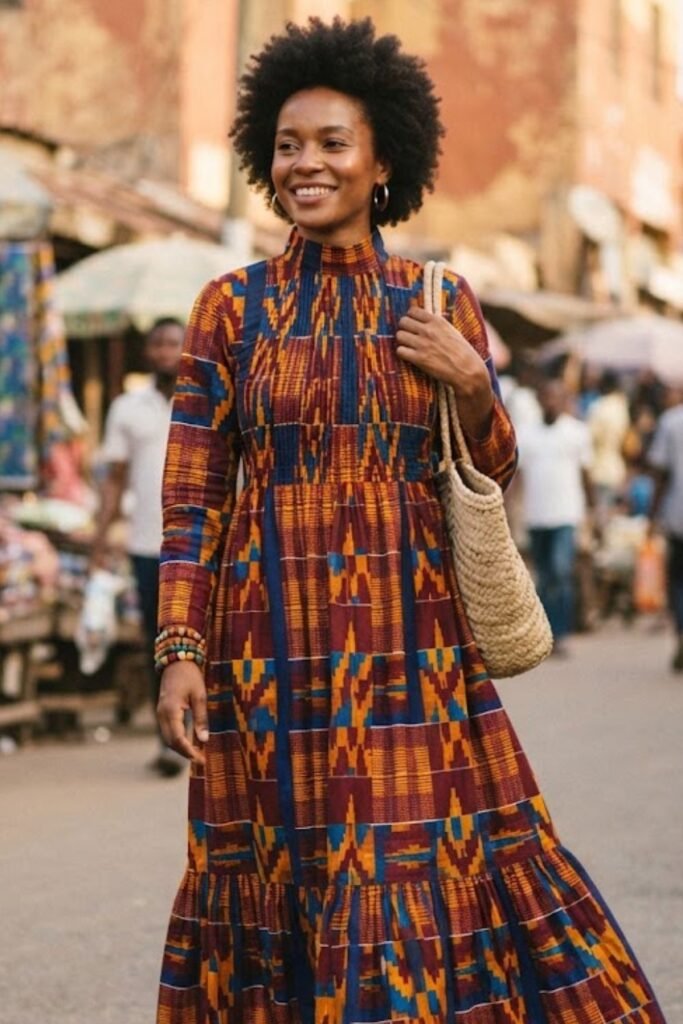 High-Neck Maxi Dress