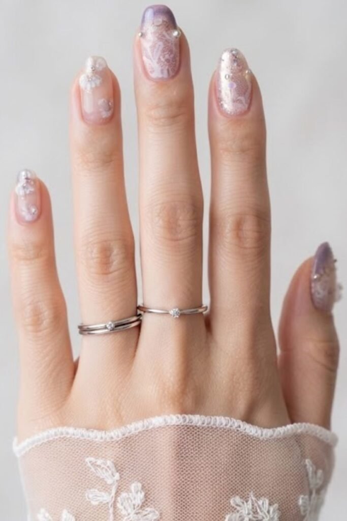 Lavender Lace With Micro Pearls