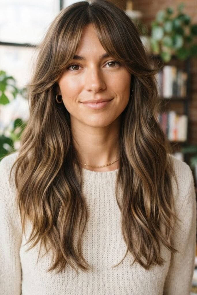 Long Grown-Out Bottleneck Bangs