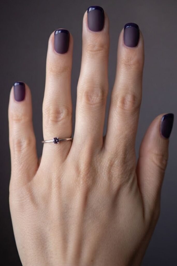 Matte Midnight Purple With Glossy Tips