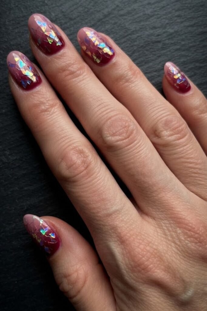 Ombre Base with Cracked Glass
