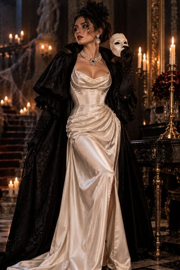 Opera Ghost in Ivory and Black