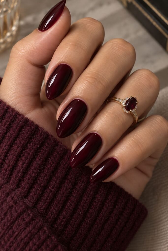 Oxblood Almond Nails