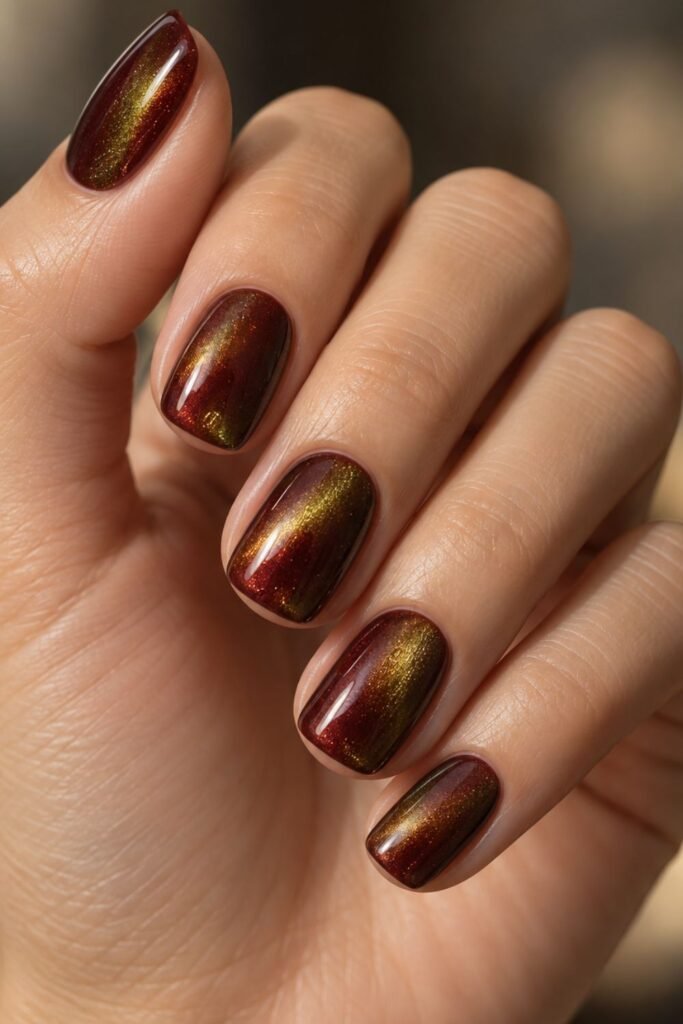 Oxblood With Green-Gold Shift
