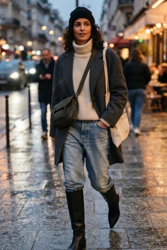 Pointed Knee-High Boot, Flat