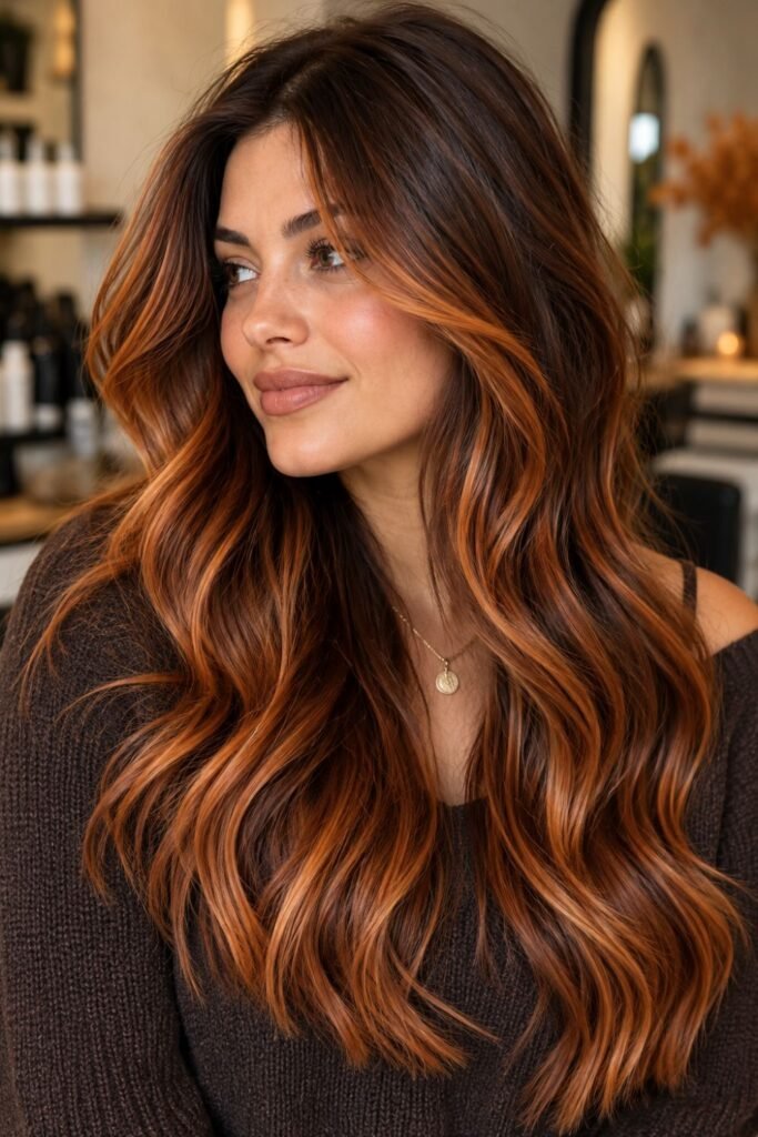 Pumpkin Spice Ribbons on Brunette