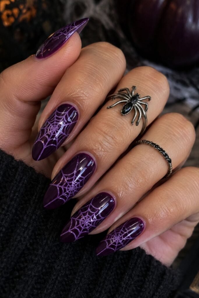 Purple Web on Deep Plum Base