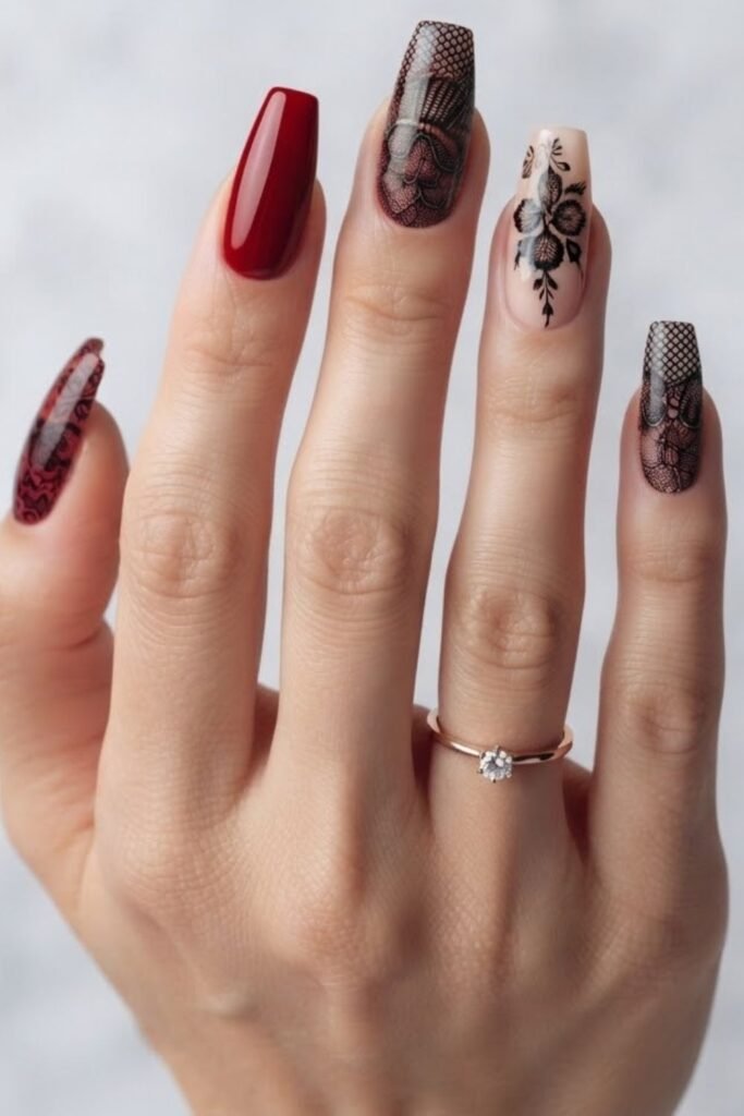 Red Lace Overlay