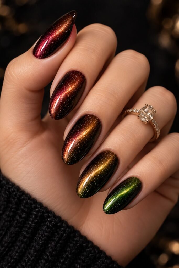 Red-to-Green Multichrome Cat Eye