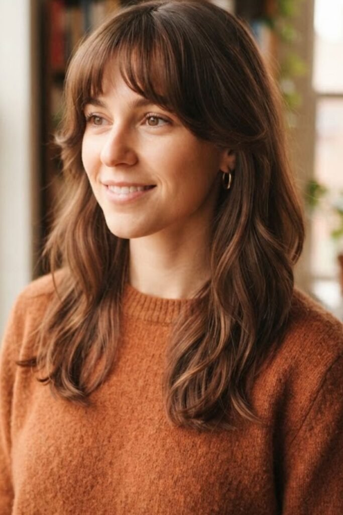 Seventies Bottleneck Bangs With a Rounded Bend