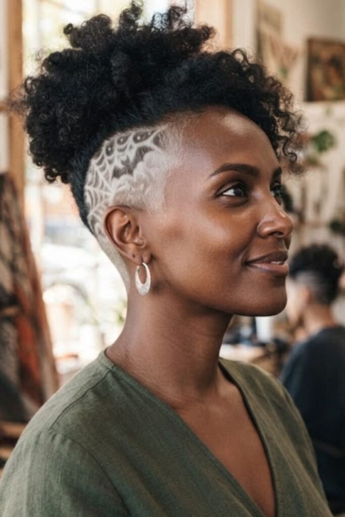 Shaved Design on Bleached Section