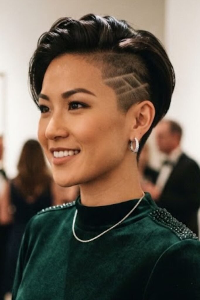 Shaved Sides Pixie for a Formal Occasion