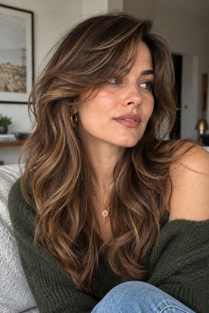 Side-Swept Bottleneck Bangs