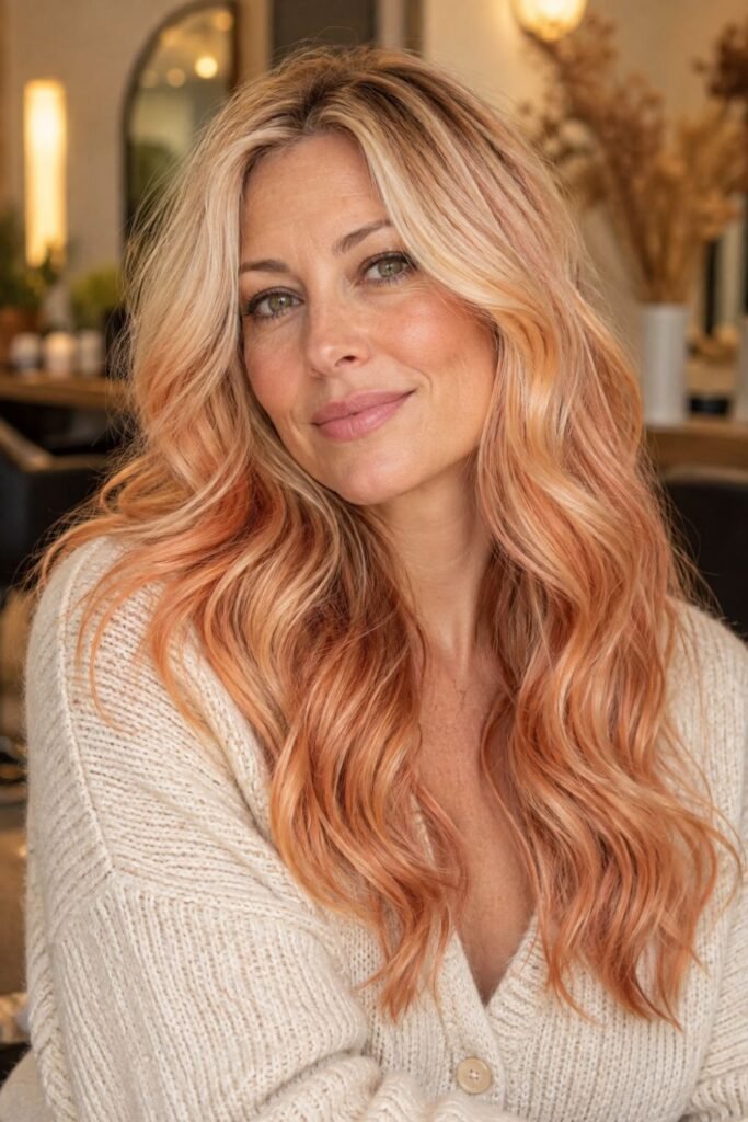 Soft Apricot Pumpkin on Blonde
