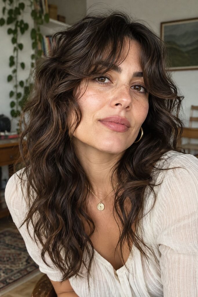 Soft Wavy Bottleneck Bangs