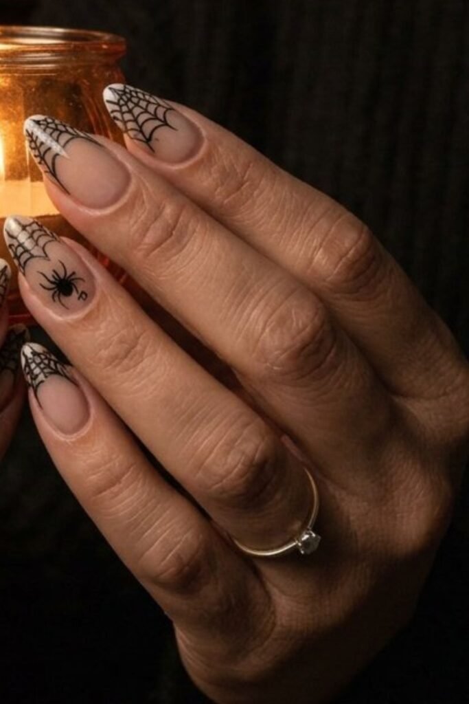 Spider Web French Tip