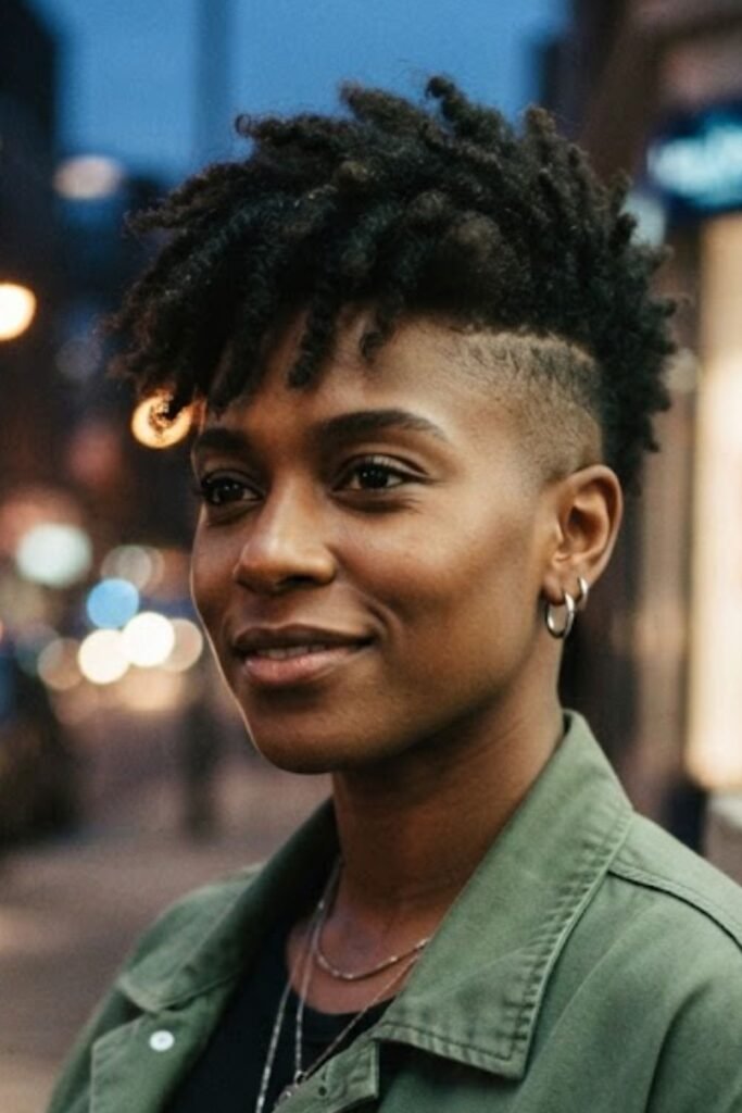 Textured Crop Pixie with Shaved Sides