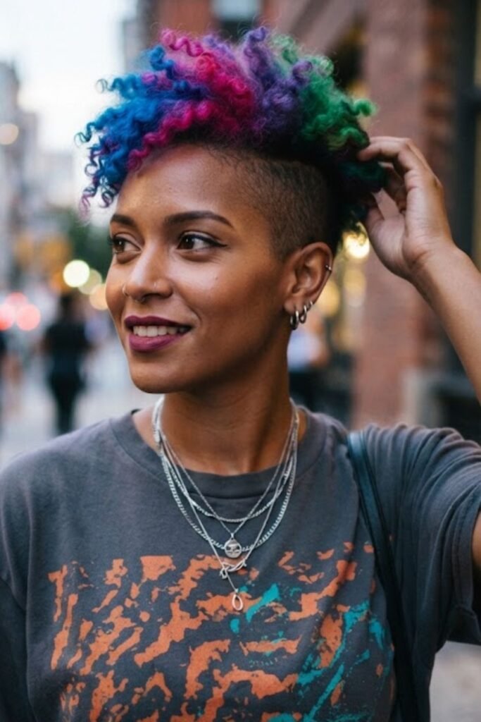 Vivid Colour Top with Shaved Sides