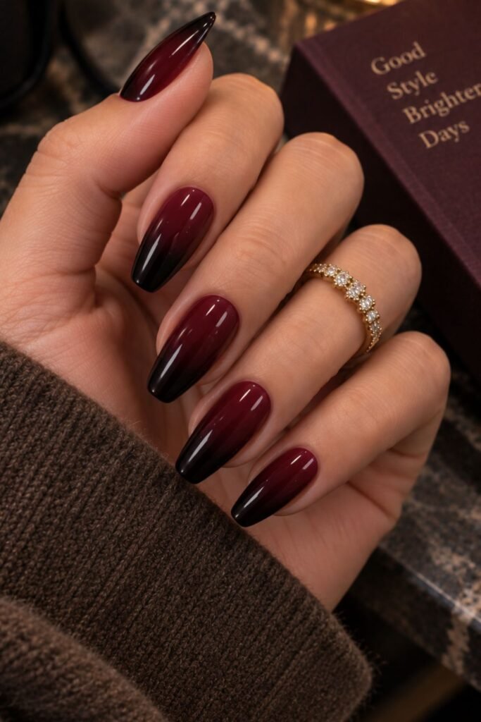Wine-to-Black Ombre