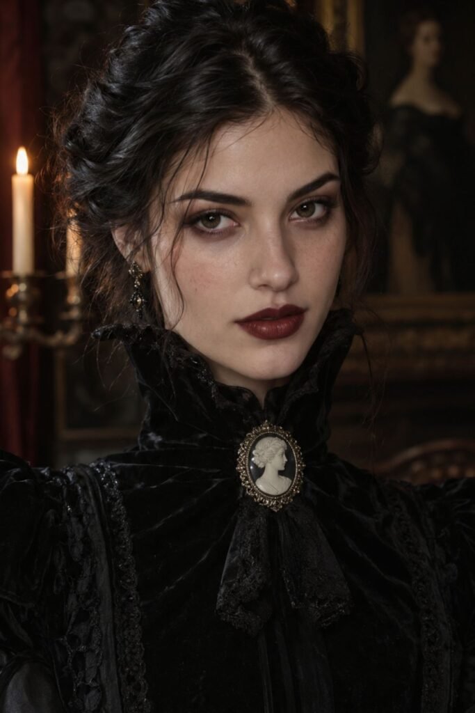 Antique Cameo Brooch With a Vampire Collar