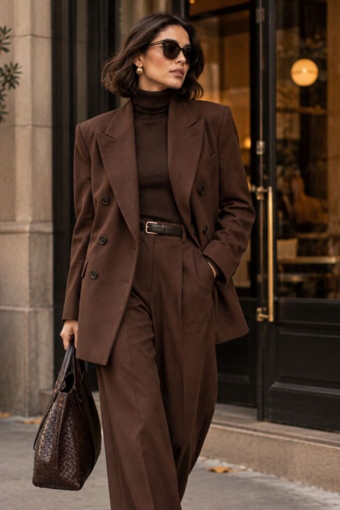 Chocolate Brown Double-Breasted Suit