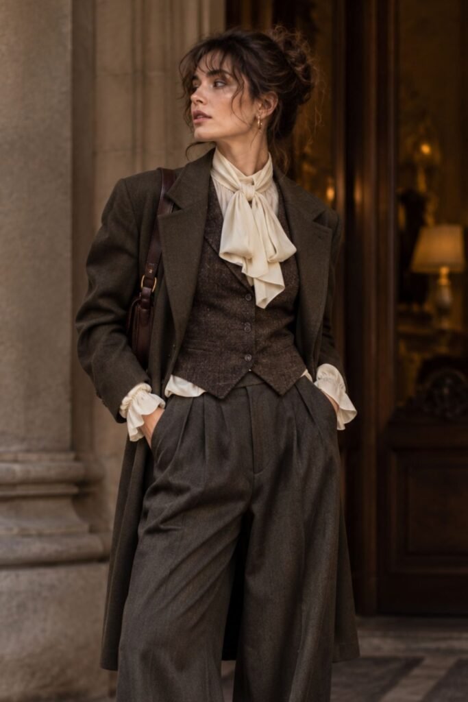 Cravat + Waistcoat + Wide Trousers