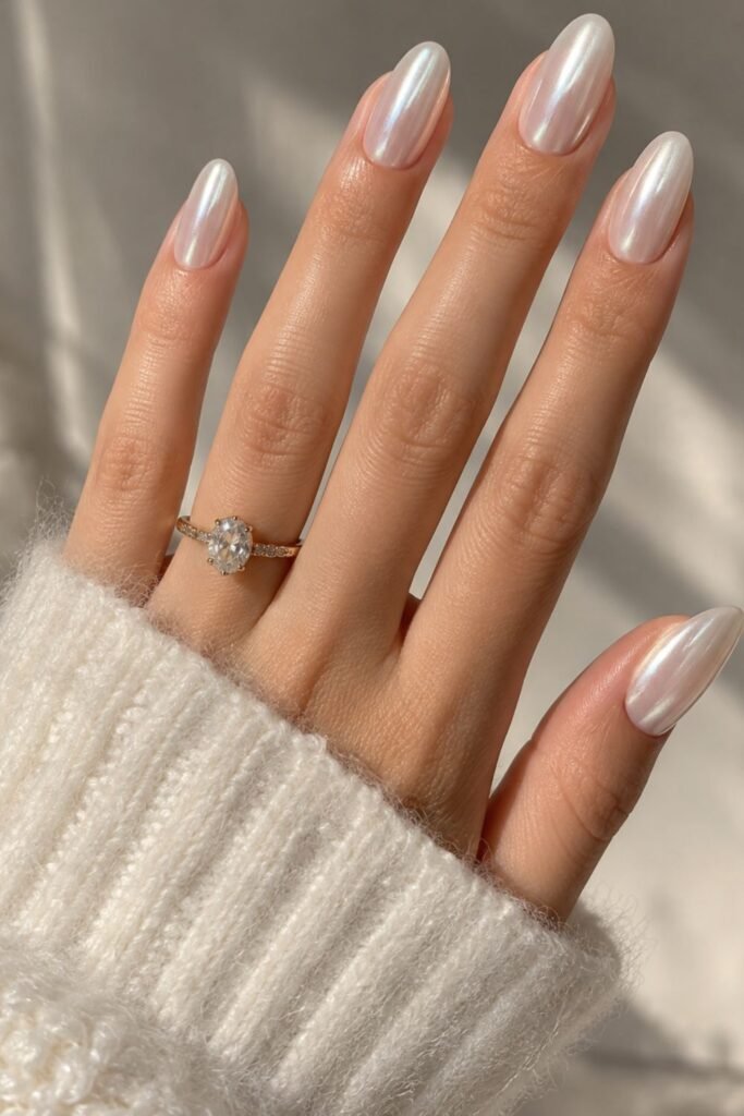 Frosted Pearl Nails