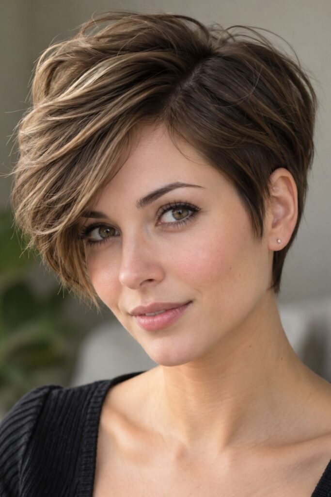 Long Pixie With Soft Tucked Sides