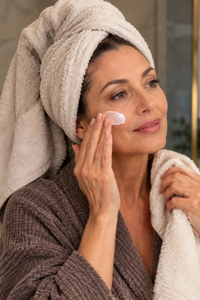 Lotion, cream and ointment textures for dry mature skin