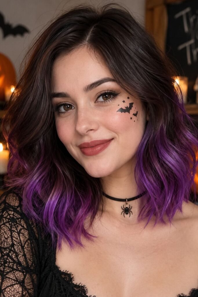 Orange or Purple Hair Chalk Ends