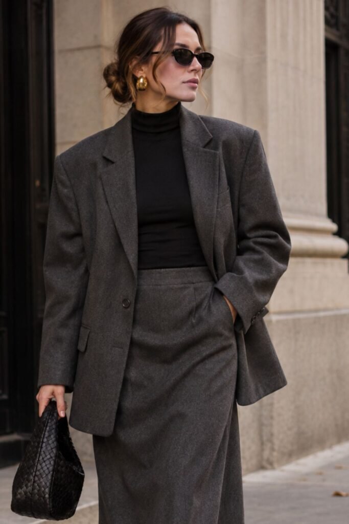 Oversized Blazer + Maxi Skirt Suit
