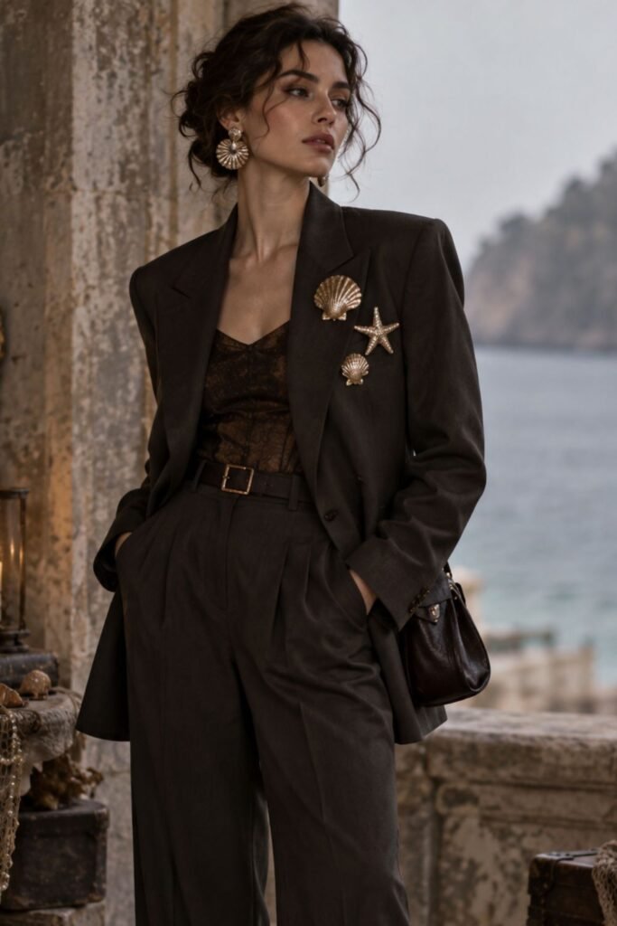 Sea-Witch Tailoring With Shell Brooches