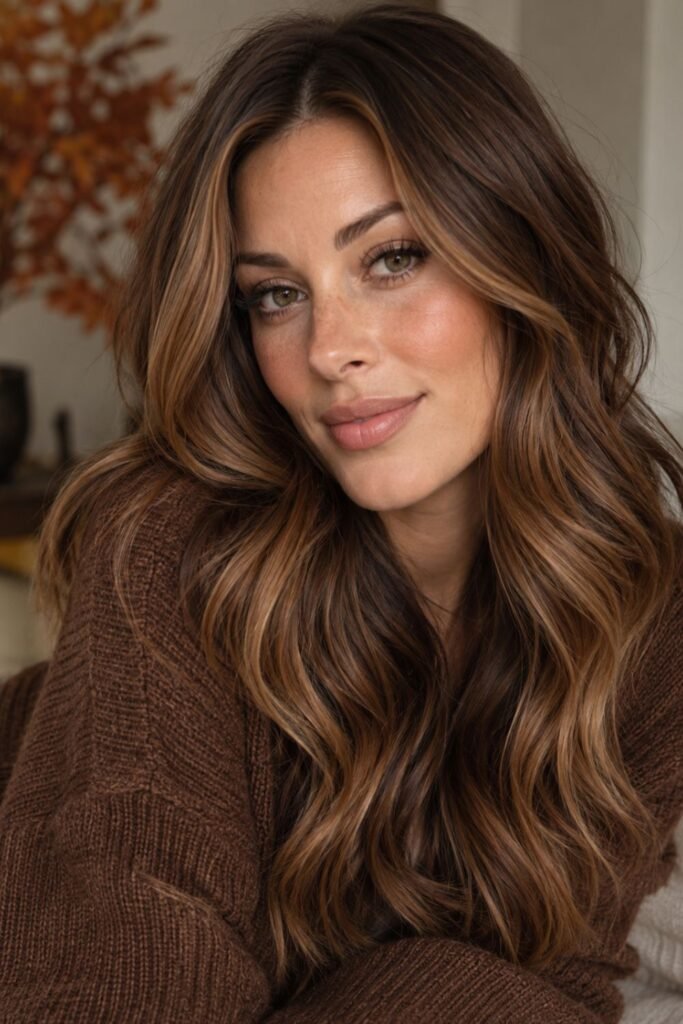 Woman with sienna reverse balayage on blonde hair