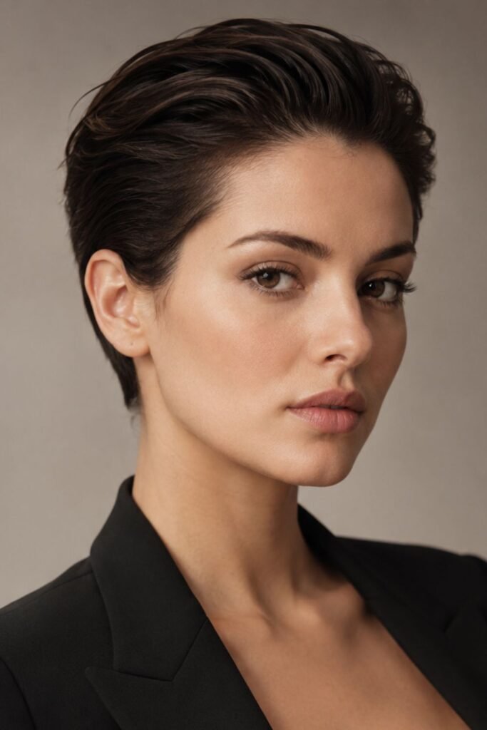 Slicked-Back Long Pixie