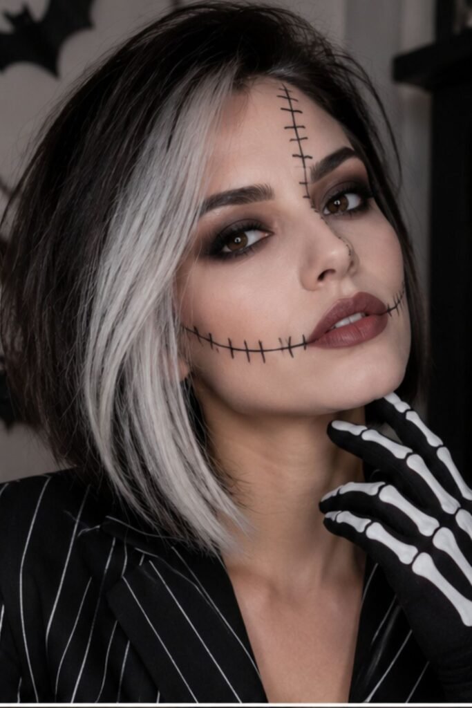 Temporary White or Silver Streaks for a Ghostly Look