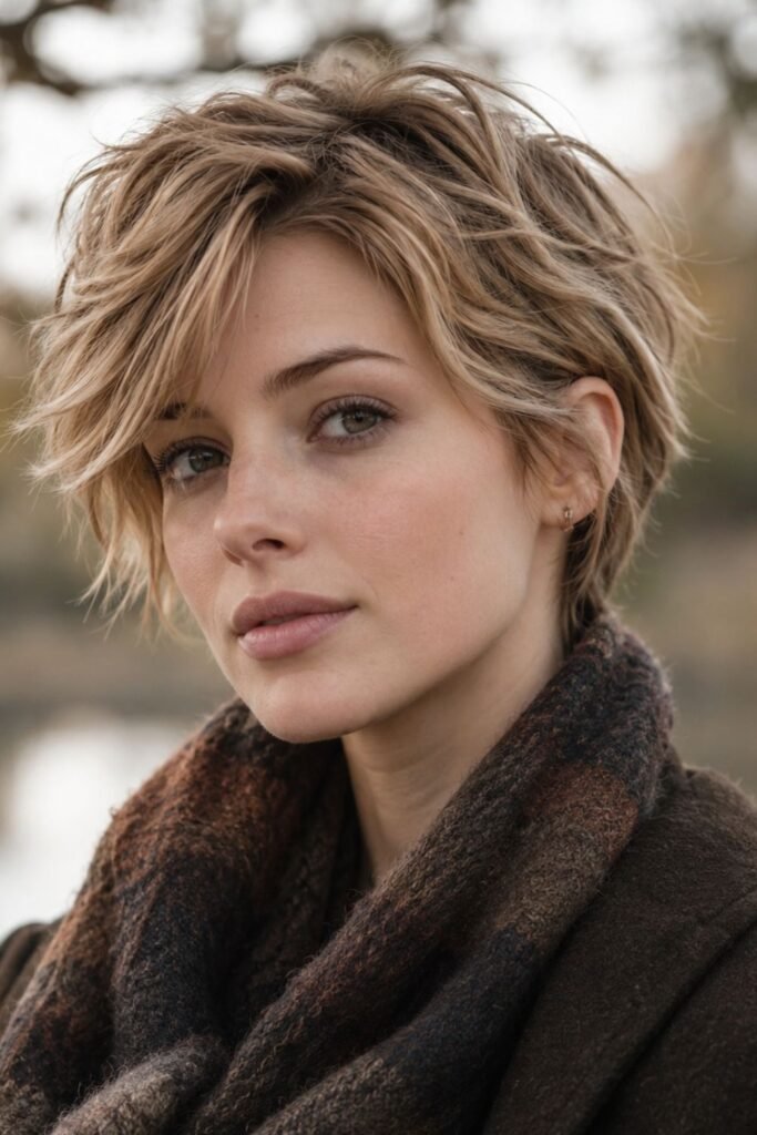 Tousled Long Pixie With Piecey Ends