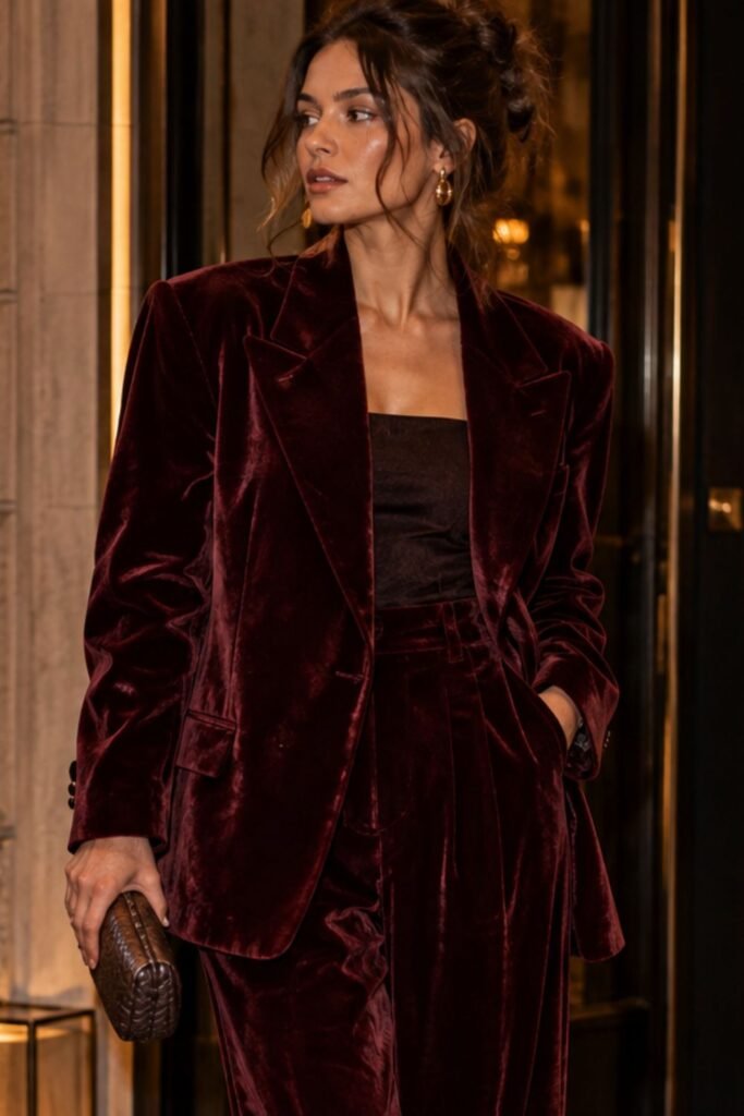 Velvet Oversized Suit for Evening