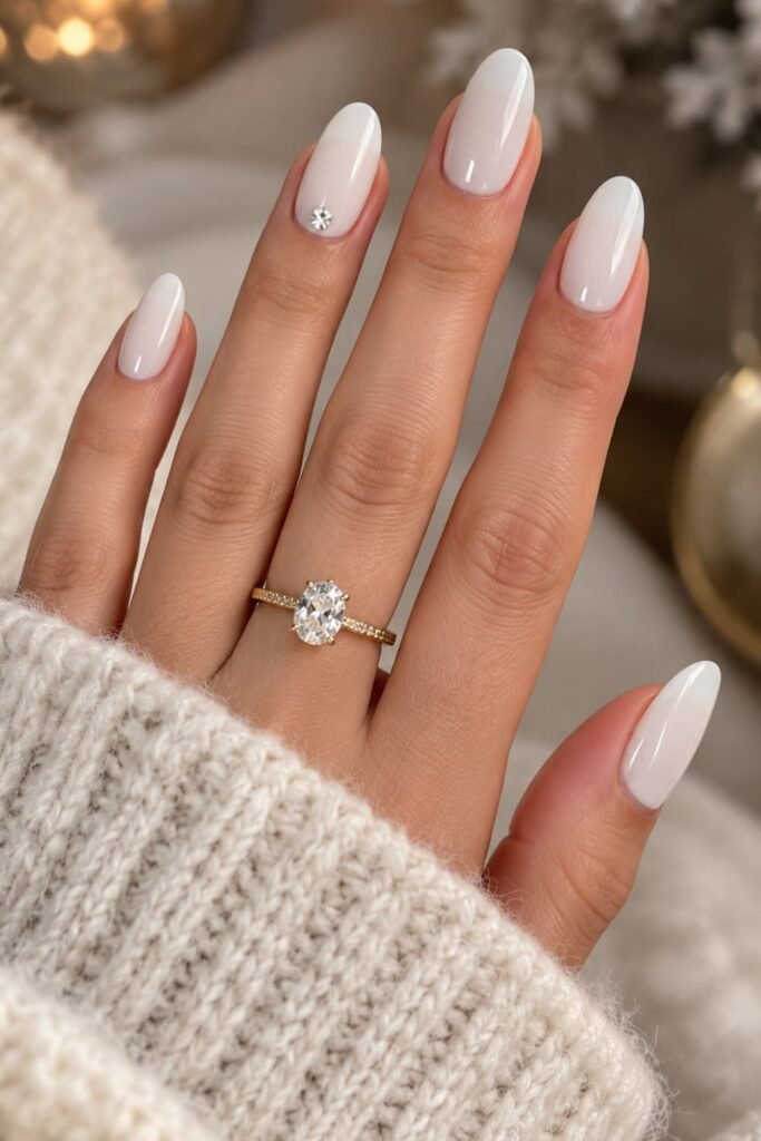 White Rhinestone Cuticle Accent